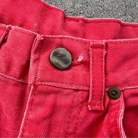Vintage 80s 90s Chic Coral Red High Waist Taper Ankle Mom Jeans 26” waist - Picture 5 of 9